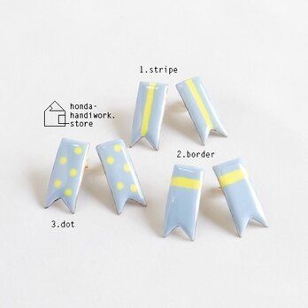 ribbon七宝焼きピアス/イヤリング