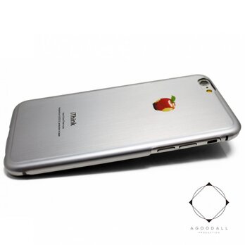 iphone6/iphone6sケース（4.7寸）合金チタンケースiphoneカバー（マットシルバー）リンゴの画像