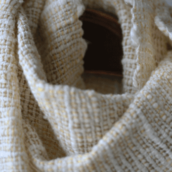 手織ガラ紡コットン,リネンストールの画像