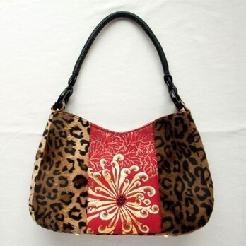 Leopard bag    菊とレオパードのバッグの画像