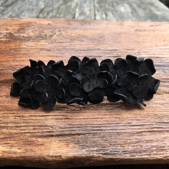 革花のバレッタ 金具7cm ブラックの画像