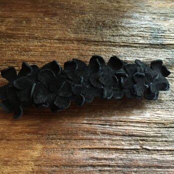 革花のバレッタ ブラック 金具8cm 123の画像