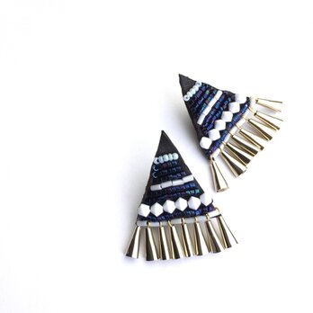 BAROQUE BIJOU EARRINGS／navy&w