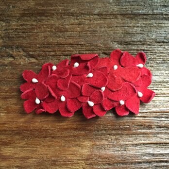 革花のスリーピン(花芯付き)  Sサイズ  赤の画像
