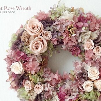 Sweet Rose Wreath （プリザ）  28cmの画像