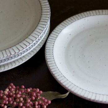 リム皿白（鎬/8寸）