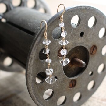 Herkimer Diamonds Five Stars earrings ハーキマーダイヤモンドの５スターピアス／イヤリングの画像