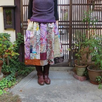 銘仙リメイク☆冬から春に着たい！ふんわりキュートなスカート♪の画像
