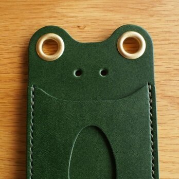 かえるのパスケース TwoFace フォレストグリーン