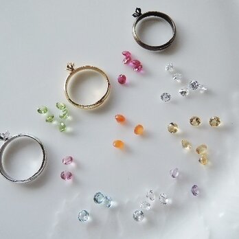 ☆（696）小さくて可愛い！天然石の指輪　すずらんリング☆色々なルースがございます。・。・(^^♪の画像