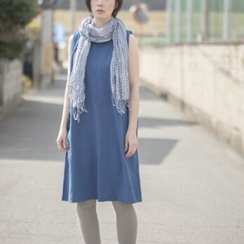 [nuComfieコラボ]タンクトップワンピース（節織・藍）
