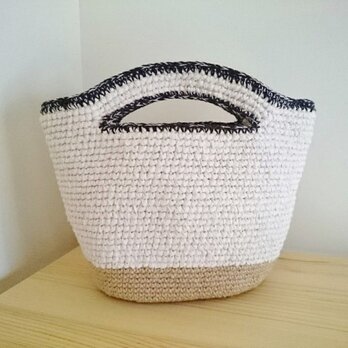 裂き布編みトートバッグ オフホワイト