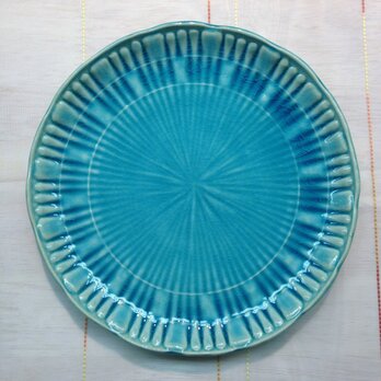 7寸皿-HANABI-水色の画像