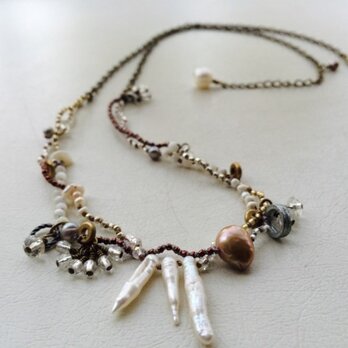 カゼ＊ツチ＊ミズの二連ネックレス