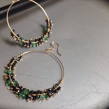 14kgf*emerald＊spinel/earring ●orderの画像