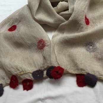 Kさま用　春夏用　リネンと羊毛のストール　（ロング）の画像