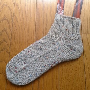手編み靴下 REGIA Tweed ライトグレーの画像