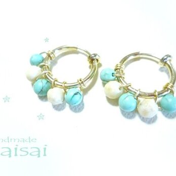 summer　turquoise　フープイヤリング　の画像