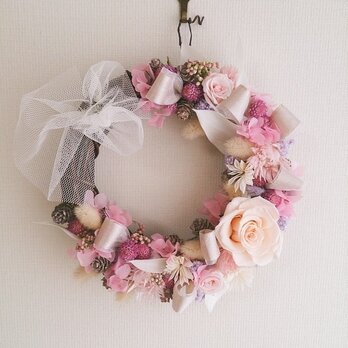 pink purple wreathの画像