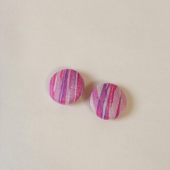 絹手染くるみボタン（18mm ピンク紫）の画像