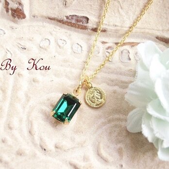 §emerald glass§ヴィンテージ・ネックレス。