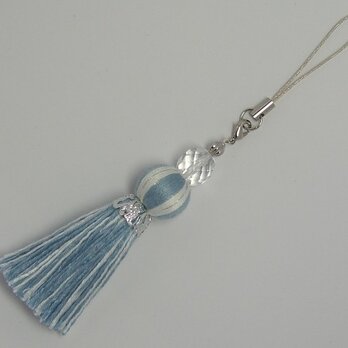 タッセルストラップ～水色～