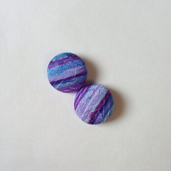 絹手染くるみボタン（18mm 紫系）の画像