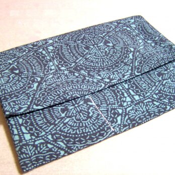 和布　正絹　お懐紙入れ　札入れに　藍　