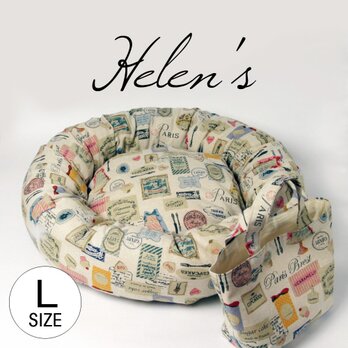 おしゃれペットベッド　パリの喫茶室(a)　ミニトートバッグ付き