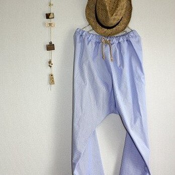 海色ストライプ　大人のサルエルパンツ