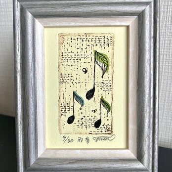 銅版画「雨音」の画像