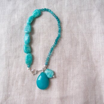 送料無料 Silver アマゾナイトのブレスレット