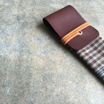 手織り布のペンケース