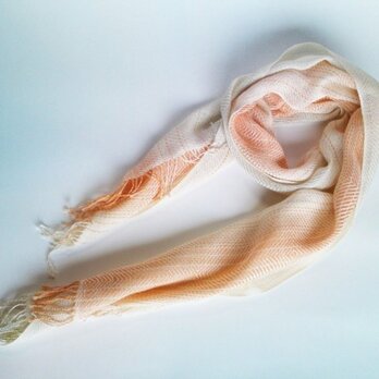 オーダー制作 コットンストール 手織 オレンジ×生成グラデーション 巾40cmの画像