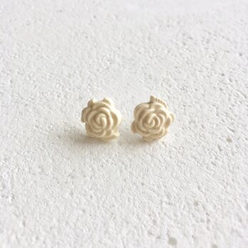 Rose/S size 生成り : 陶器 : ピアス/イヤリングの画像