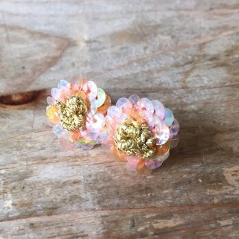 flower earring <orangepink>の画像