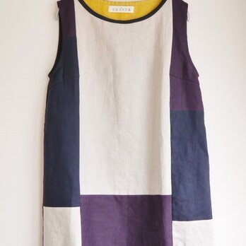 【あゆみ様オーダー】リネンパッチデザインチュニック