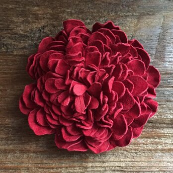 革花のカブトピン 2LSP 金具6cm 赤の画像