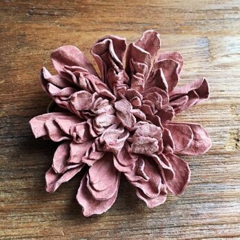 革花のカブトピン 2L 金具6cm ｻｰﾓﾝﾋﾟﾝｸの画像