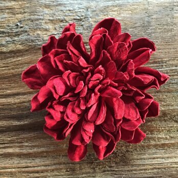 革花のカブトピン 2L 金具6cm 赤の画像