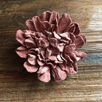 革花のカブトピン L  金具4cm ｻｰﾓﾝﾋﾟﾝｸ-ｂの画像