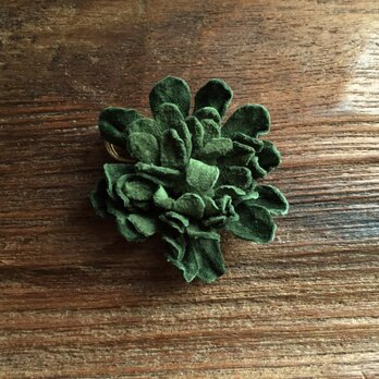 革花のカブトピン M  金具4cm グリーンの画像