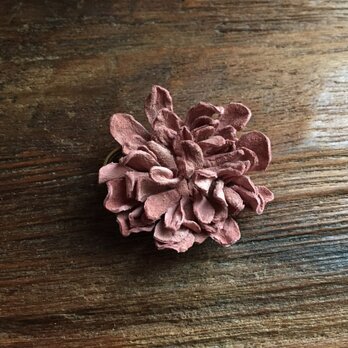革花のカブトピン M  金具4cm ｻｰﾓﾝﾋﾟﾝｸの画像
