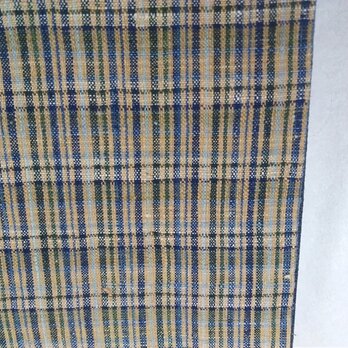 ★〈こちらは再出品不可の作品です〉名古屋帯＊谷さんの布（格子）〜手紡ぎ綿の画像