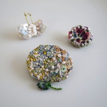 Ortensia&Papillonブローチ(Pink)受注製作