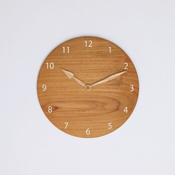 木製 掛け時計 丸型 チーク材22の画像
