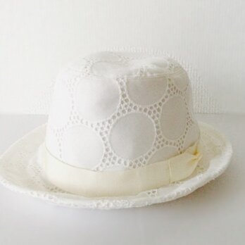 コットンレース 帽子（白）