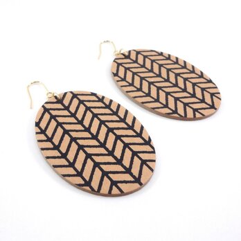 紙ピアス・ヘリンボーン01・クラフト/Black