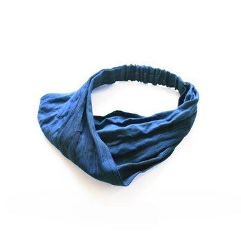 藍染め hairband_navy