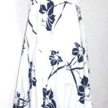 Sold Outカトレアが素敵な浴衣チュニックワンピース裾変形の画像